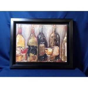 Made in Canada‎ Framed Painted Look Wine Artwork -FLAWS, SEE PICTURES